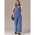 thumbnail image 3 of DARING DIVA Women's Denim Set 2 Pieces Outfits Matching Wide Leg Jeans 2XL Blue, 3 of 7