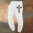 thumbnail image 3 of Men's 3D Cross Print Casual Pants Wide Leg Sweatpants White XXXXXL, 3 of 3