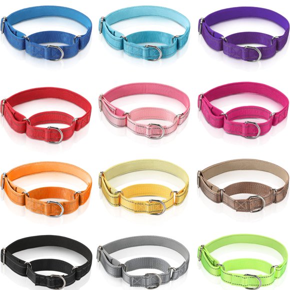 Cunno 12 Pcs Martingale Collar for Medium Dogs Reflective Dog Collar with Durable Metal Buckle Adjustable Nylon Pet Prevent Slipping out for Pupplies, 12 Colors(Small)