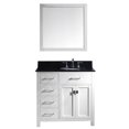 thumbnail image 2 of Caroline Parkway 36" Single Bathroom Vanity in Espresso with Black Galaxy Granite Top and Square Sink with Polished Chrome Faucet and Mirror, 2 of 3