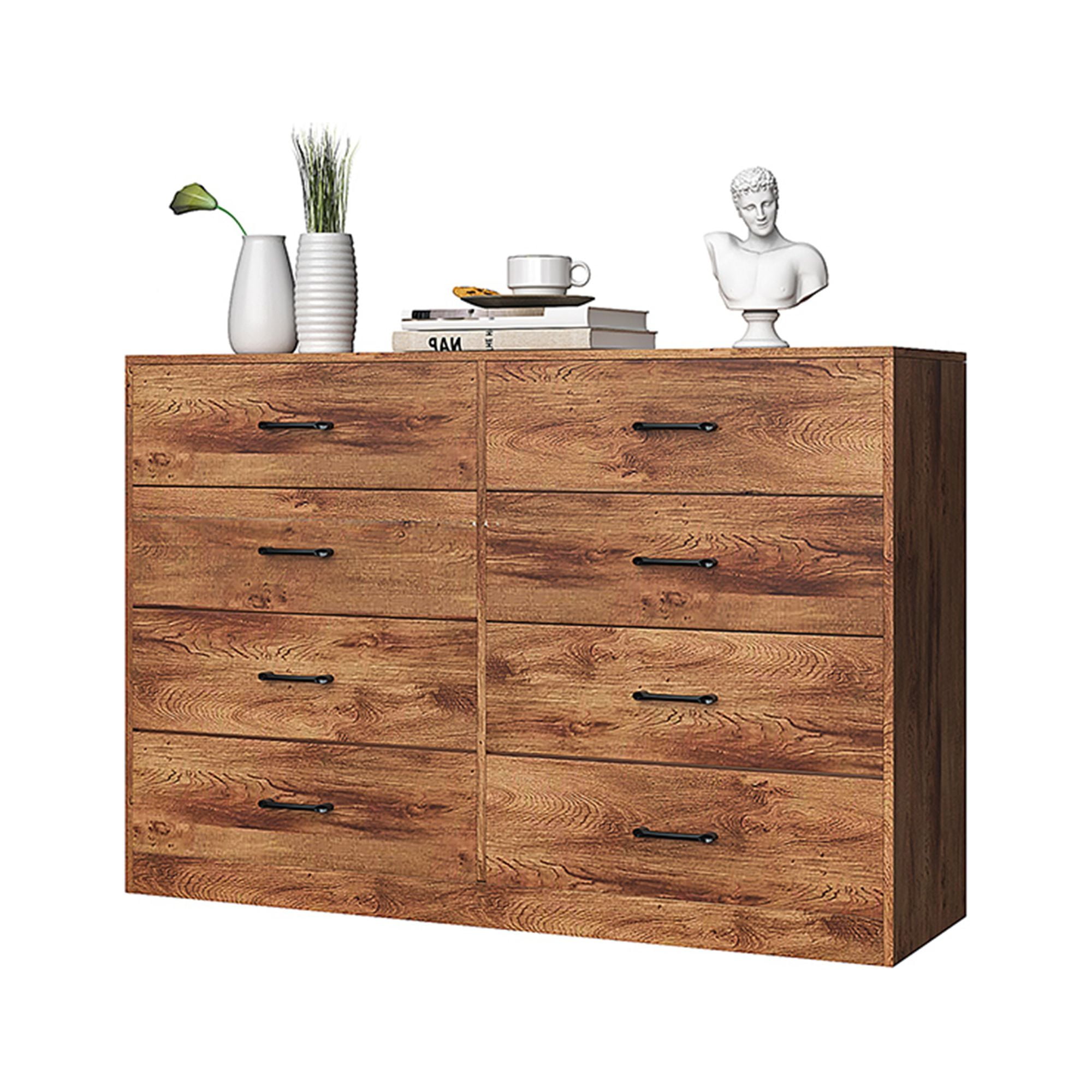 Kadyn 8 Drawer Bedroom Dresser with 4 Tiers, Bookshelf Shelves, Wooden Chest of Drawers with Black Handles, Table Sideboard, Furniture Storage Tower Cabinet Kadyn 8 Drawer Bedroom Dresser with 4 Tiers, Bookshelf Shelves, Wooden Chest of Drawers with Black Handles, Table Sideboard, Furniture Storage Tower Cabinet
