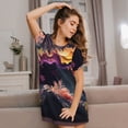 thumbnail image 3 of Naloa Explosive Fluid Splash Art Print Women Nightgowns,Womens Loungewear,Short Sleeve Sleepwear,Comfy Ladies Nightdress, 3 of 6