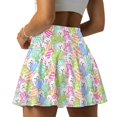 thumbnail image 4 of HELLHERO Built-in Shorts Golf Skirts, Bunny Egg Pattern 2 Side Pockets High Waisted Tennis Skirt for Yoga Hiking Pickleball, 4 of 9