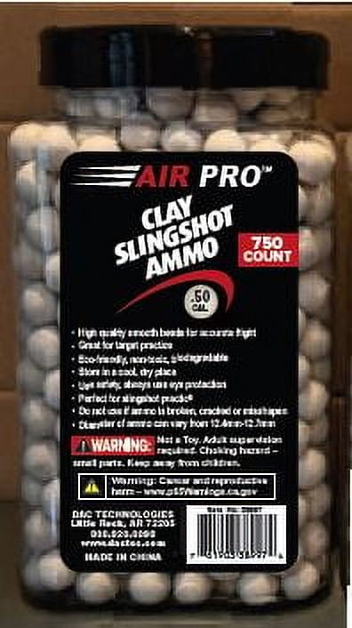 (2 pack) DAC Air Pro 50cal (1/2") Clay Slingshot Ammo 750ct