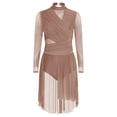 thumbnail image 3 of vastwit Women's Lyrical Dance Dress Long Sleeve Backless Skirted Leotard Ballet Modern Contemporary Dancewear Dusty Pink M, 3 of 7