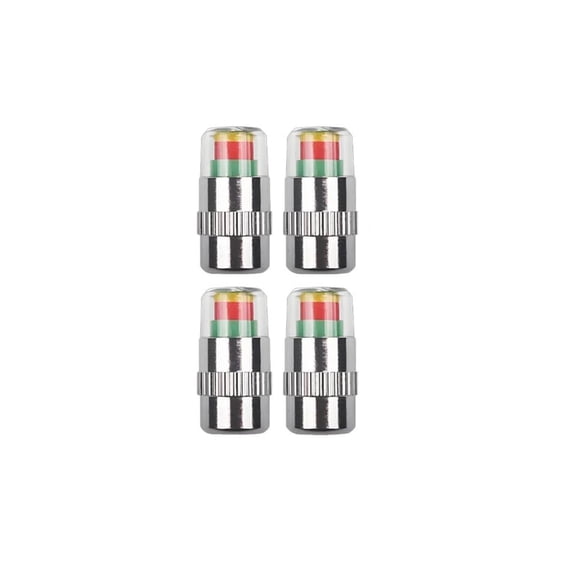4 Pcs Car Tire Pressure Monitor Valve Stem Caps Sensor Indicator Easy to Read Gold Eye Alert