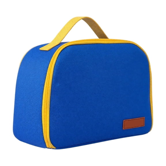 Lunch Bag, Plain Color Zippered Handheld Insulated Thermal Cooler D Style Bento Box for Work Office Picnic Travel Outdoor Lightweight Durable Food Container 5.91x9.84x7.48in Royal Blue
