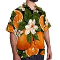 thumbnail image 2 of Tangerine Men's Short Sleeve Poplin Shirt - Casual Printed Button Down Short Summer Beach Shirts Unisex940, 2 of 6