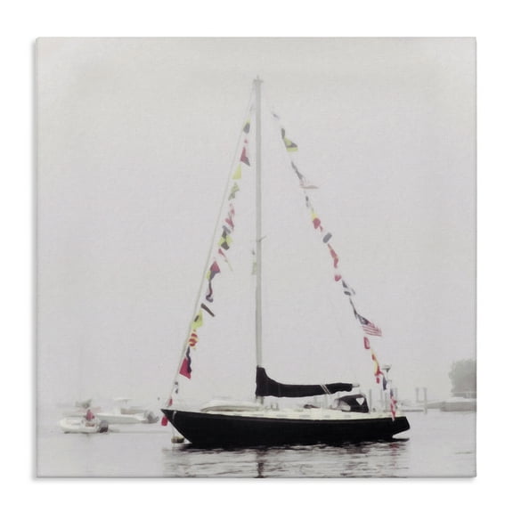 Stupell Industries Sail Flags in Harbor Nautical & Beach Photography Wrapped Canvas Art Print Wall Art, 17 x 17