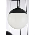 thumbnail image 5 of Eclipse 5 Lights Black Pendant With Frosted White Glass, 5 of 5