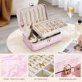 thumbnail image 5 of Casegrace Marble - Pattern PU Leather Jewelry Box, 2-Layer Storage with Removable Jewelry Tray,Organizer for Women Necklaces, Earrings, Rings, Home Countertop Decorative Storage Gift Case, 5 of 9