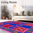 thumbnail image 2 of ODIKA 2'x3' Machine Washable Non-Slip Area Rug, Stained Glass Window Crochet Kit with Cathedral Arch Design High Traffic Rug, Pink, 742474, 2 of 7