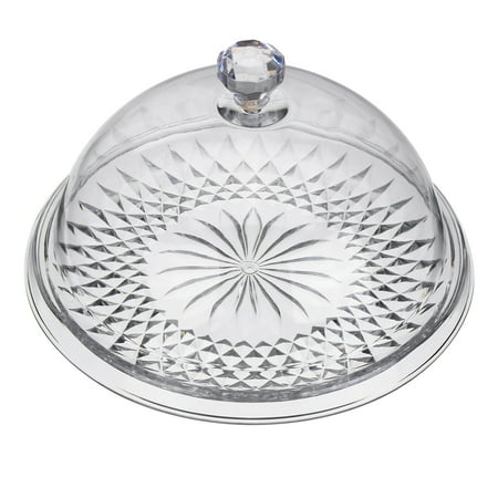 Footed Cake Stand With Cover Asewan Acrylic Birthday Cake Cupcake Plate Stand Fruit Cookie Muffin Display Serving Platter with Dome Lid Cover 3 Size ()