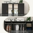 thumbnail image 6 of Blotout 70" Armoire Wardrobe Closet with Mirror, LED Wardrobe Armoire with 2 Drawers, 4 Door Wood Armoire Storage with Hanging Rods and Multi-Layer Shelves, 6 of 7