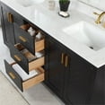 thumbnail image 6 of Gazsi 72" Double Bathroom Vanity Set in Black Oak with Grain White Composite Stone Countertop with Mirror, 6 of 8