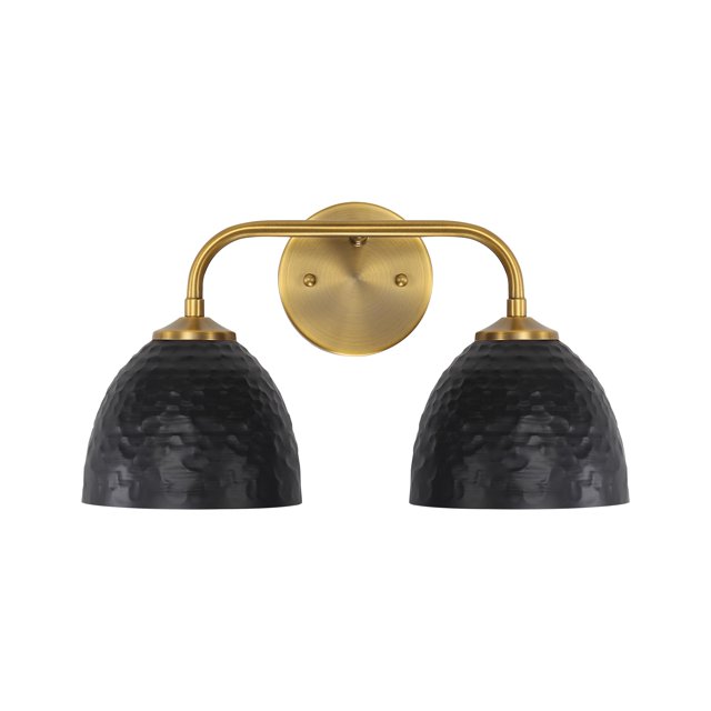 Shepard 2-Light Bath Vanity in Modern Brass with Matte Black