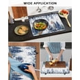 thumbnail image 5 of Large Induction Cooktop Protector Mat Blue Christmas Stove Top Covers for Electric Stove, Snowman Eucalyptus Leaves Snowflake Wooden Decorative Stove Burner Cover Mats, Glass Top Stove Cover, 5 of 7