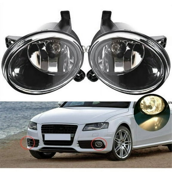 Genrics Pair of Front Bumper Fog Light Lamp With Bulbs Fit for 2010-2012 Audi A4 Q5
