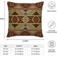 thumbnail image 2 of Southwest Print 18 x 18 Set of 2 Geometric Pattern Decorative Throw Pillow Cover Linen Outdoor Pillowcases Farmhouse Home Decor for Couch Bed Sofa, Orange Gray, -P0424-PC009, 2 of 6