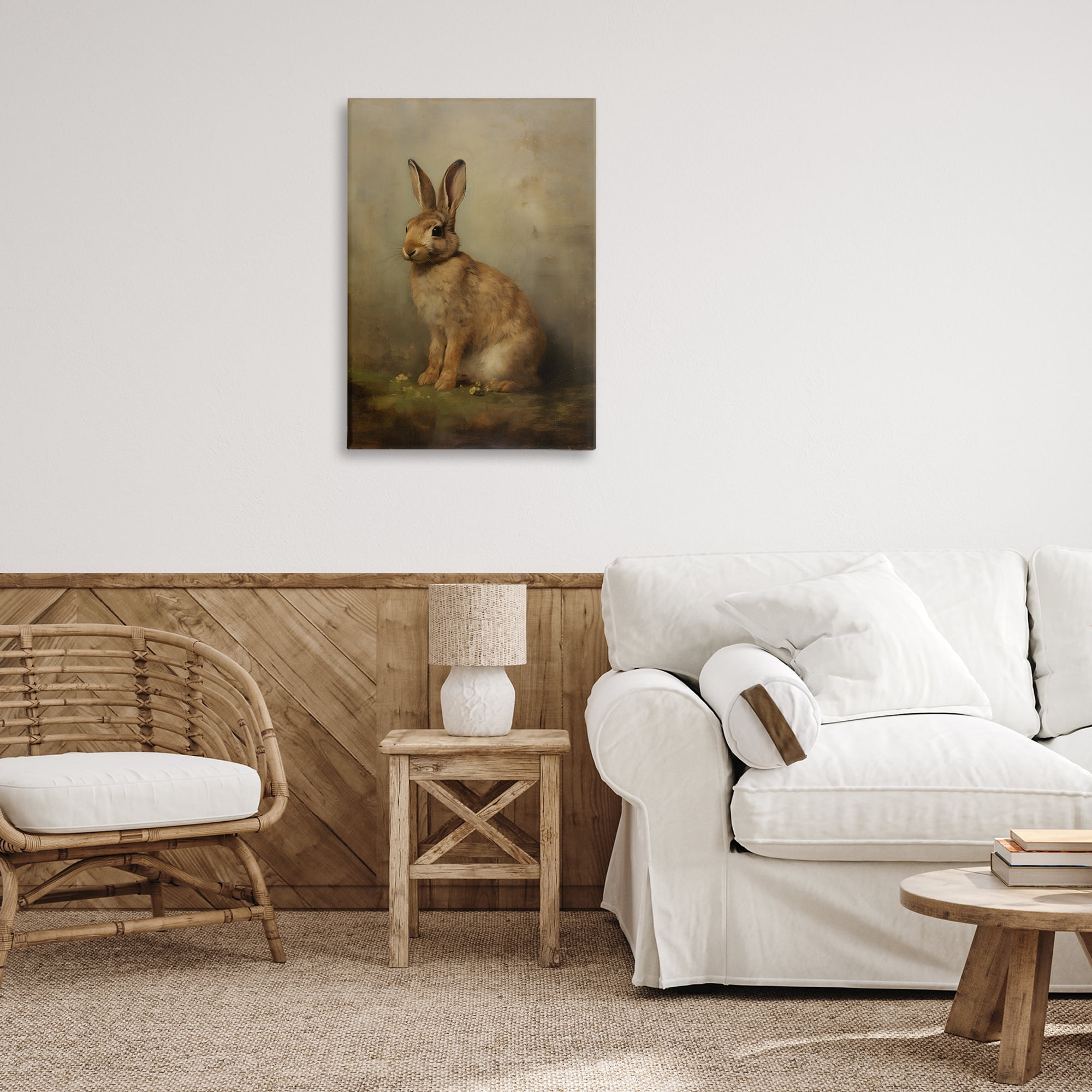 Stupell Industries Brown Bunny Portrait Animals & Insects Painting Gallery Wrapped Canvas Art Print Wall Art, 20 x 30
