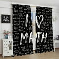 thumbnail image 5 of Math Curtains Mathematical Formula I Love Math Black White Girls Boys Teens Bedroom Living Room Blackout Rod Pocket Decoration Window Drapes 2 Panels W21xL63in, 5 of 6