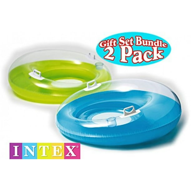 Intex Sit 'N Lounge Inflatable Pool Loungers Blue & Green Gift Set Bundle - 2 Pack, 47