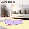 thumbnail image 2 of ODIKA 2'x3' Machine Washable Non-Slip Area Rug, Kawaii Bunny Character Anti Slip Floor Pastel Design High Traffic Rug with Pad, Yellow, 700508, 2 of 8