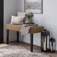 thumbnail image 4 of CorLiving California Fabric Upholstered and Tufted Entryway Accent Bench with Wood Legs, 4 of 7
