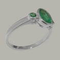 thumbnail image 3 of LBG British Made Spectacular 9k White Gold Natural Emerald Womens Statement Ring - 33 size options - Size 10.5, 3 of 5