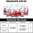 thumbnail image 2 of Valentines Day Tablecloth Round 60 Inch Red Heart Gnomes Turck Table Cloths Circle White and Back Plaid Table Cover Washable Wipeable Polyester Tabletop for Dining Kitchen Picnic Party Decor, 2 of 7