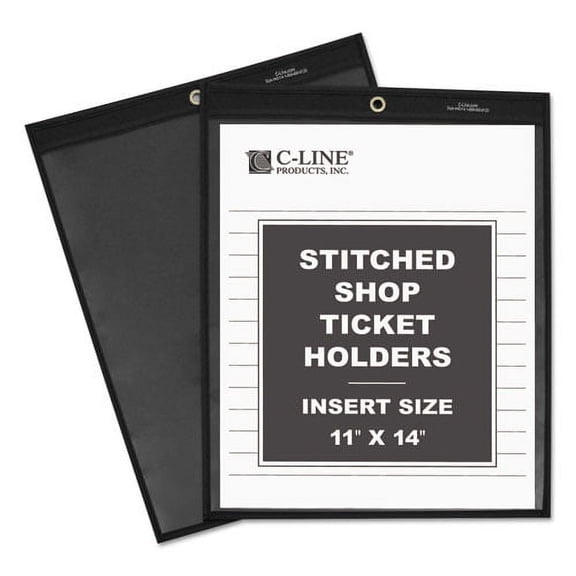 Shop Ticket Holders, Stitched, One Side Clear, 75 Sheets, 11 X 14, 25/bx | Bundle of 2 Boxes