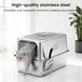 thumbnail image 4 of KPWACD Stainless Steel Cat Litter Box Extra Large Metal Litter Pan High Sided 23.8" X 15.9" X 15.1 ", 4 of 9