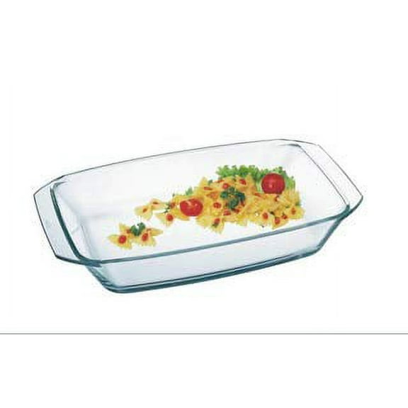 Simax Clear Rectangular Glass Roaster, Heat, Cold and Shock-Proof Borosilicate Glass, Made in Europe, Dishwasher Safe, 2.5 Quart