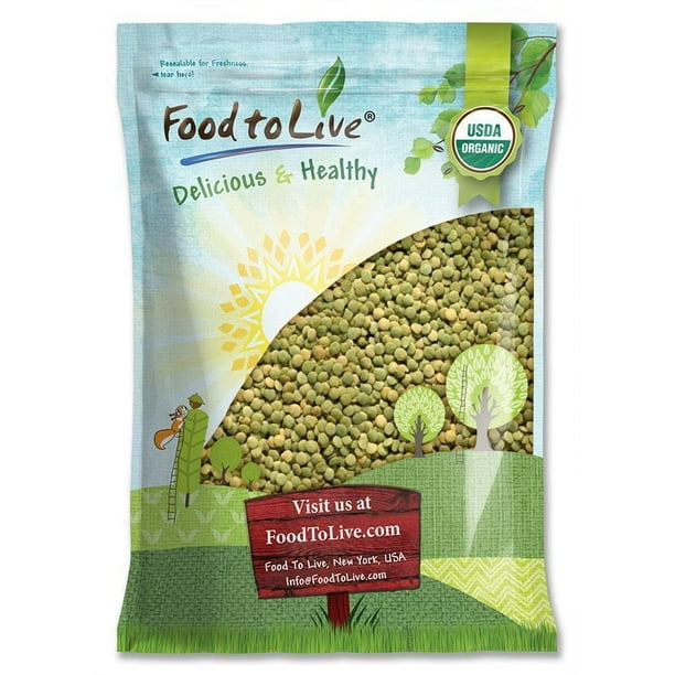 Organic Green Lentils, 10 Pounds Whole Dry Beans, NonGMO, Kosher, Raw