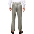 thumbnail image 3 of INSPIRE CHIC Plaid Pants for Men's Flat Front Straight Fit Checked Trouser 32 Gray, 3 of 5
