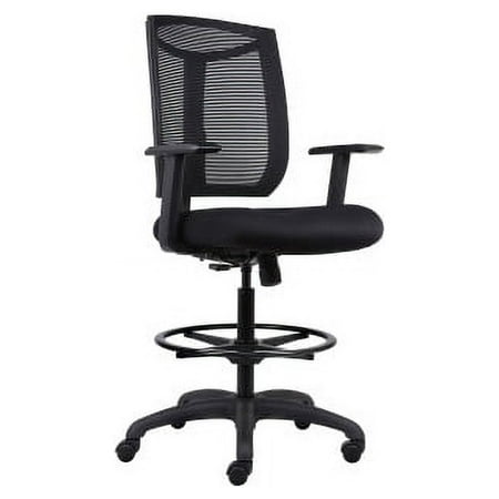 UPC: 0035255831017 | Lorell Contemporary Swivel Stool Black Fabric Seat – 25  Width x 26  Depth x 52.5  Height – 1 Each