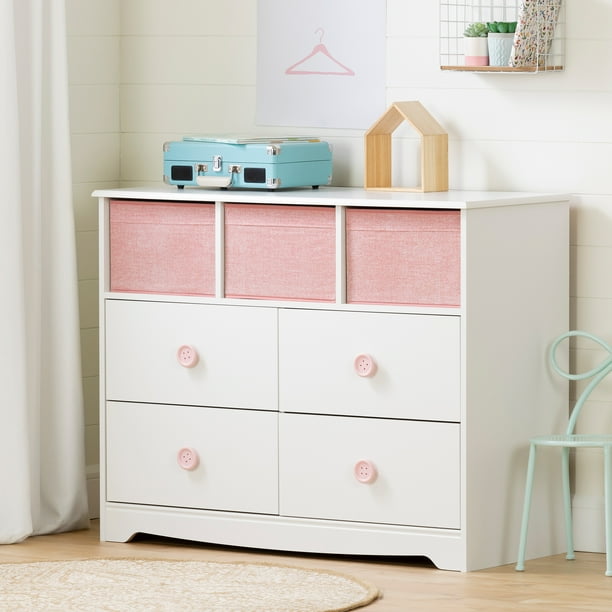 South Shore Sweet Piggy 4 Drawer Dresser With Baskets White And