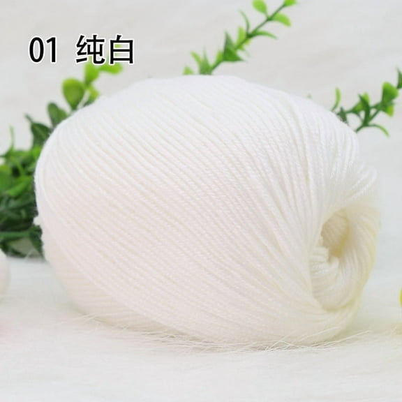 Nvzi Thin Soft Yarn, Ultra Fine & Smooth,Baby Clothes, Intricate Knits & Crafts - Easy to Knit/Crochet, Perfect for Beginners & Experts, Premium Thin Soft Yarn​ ，white
