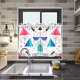 thumbnail image 4 of Yayeee Kitchen Curtains Tier Pair Light Filtering 27"x24" Rod Pocket Short Cafe Window Panel, Green Retro Triangles, 4 of 7
