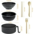 thumbnail image 2 of Microwave Ramen Bowl,Happon 40oz Ramen Bowl Set,Ramen Noodle Cooker with Lid and Handle,Ramen Noodles Bowl with Spoon and Fork for Home Office Dorm Room College (Black), 2 of 7