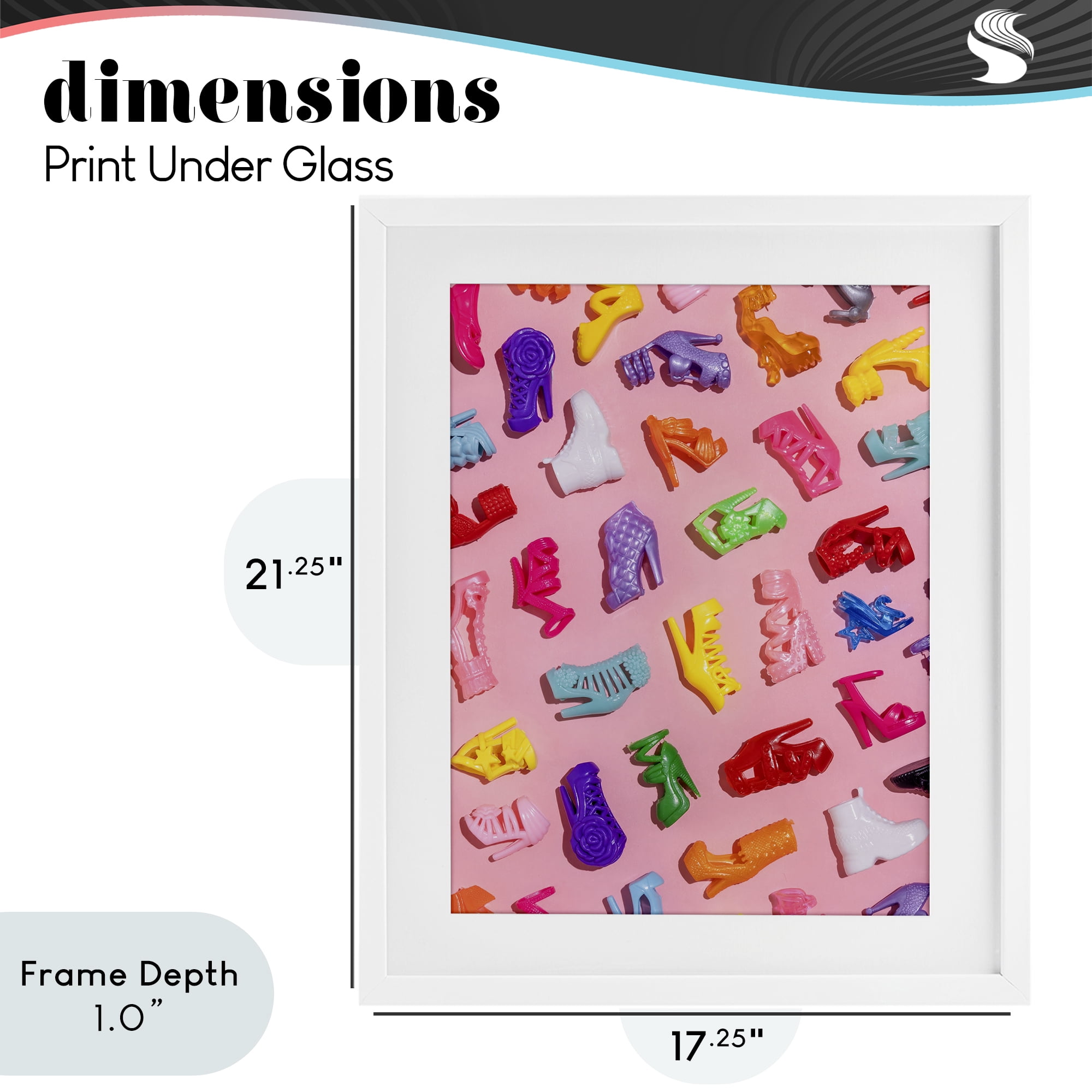 Stupell Industries Tiny Colorful Doll Shoes White Framed Print Under Glass, design by LISH Creative