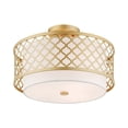 thumbnail image 2 of Livex Lighting  41108-33 Arabesque 3 Light Goldtone Indoor Flush Mount, 2 of 11