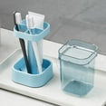 thumbnail image 6 of Toothbrush Holders for Bathrooms, 3 Slots Bamboo Toothbrush Holder With Lid, Toothbrush Holder And Toothpaste Holder For Bathroom Countertop Accessories Storage, Save Space, Reduce Pollution, 6 of 12
