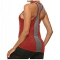 thumbnail image 2 of MESSUEN Racerback Tank Top for Women Sports Tank Tops for Women Crew Neck Muscle Fit Sports Bra for Yoga Crop Tank Pockets Fitness Mesh Running Women's Shirts Basic Tops for Women Red L, 2 of 3