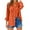 Z-Orange, variant on UYISJ Womens Long Sleeve Button Down Shirts Cotton Linen Collared V Neck Tops Casual Loose Fit Plus Size Blouses Blue L