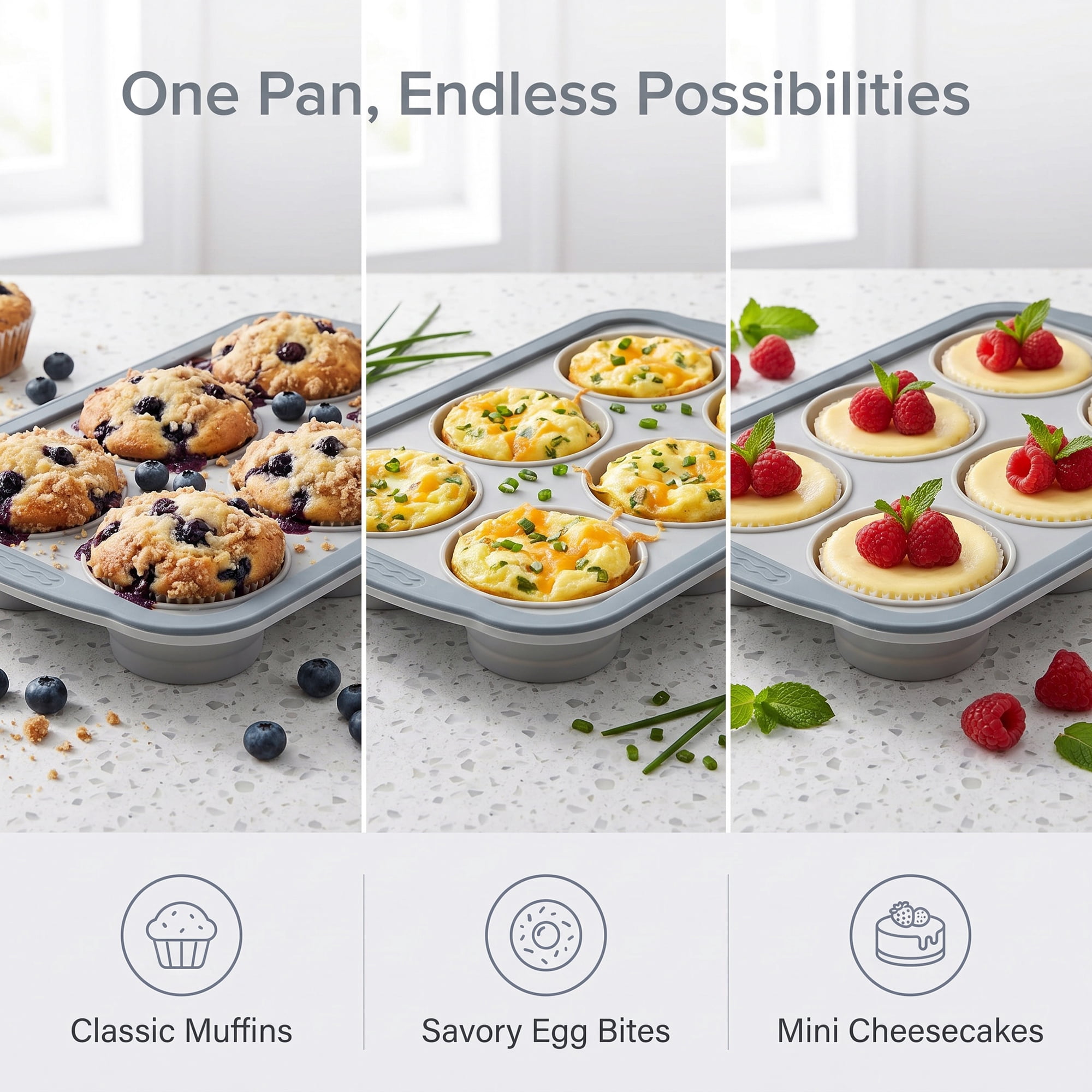 Unique Bargains 12-Cup Nonstick Silicone Muffin-Pan with Steel Rim Gray 10.2"x6.9"x1.3"