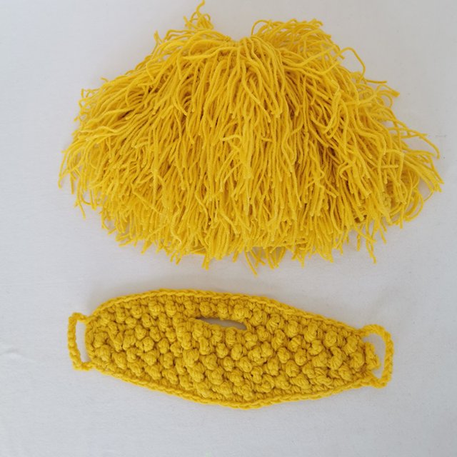 Gorro de peluca Gorro de barba Gorro de máscara tejido a mano Gorro de lana cálido decorativo para niños