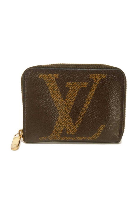 Pre-Owned Louis Vuitton Zippy Coin Purse LV Logo Round Zip Wallet RFID IC Chip Monogram Giant...