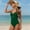 Green, variant on Women's Starfish Accent Cutout One-Piece Swimsuit, Halter Neck Sleeveless Bathing Suit with Ruched Waist Wine L