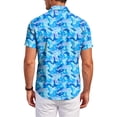 thumbnail image 4 of QHRMKOG Mens Hawaiian Shirts Short Sleeve Relaxed Fit Print Beach Shirt Light Tropical Holiday Button Down Hawaiian Shirt Summer Fashion Tops Blue M, 4 of 6